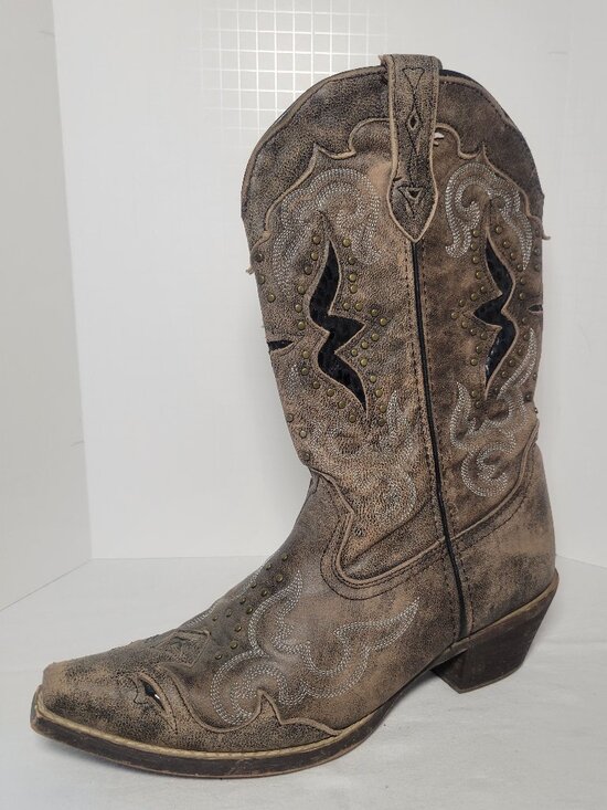 Laredo Shoes - Laredo Lucretia Studded Leather Western Cowboy Boots Women's 9.5M